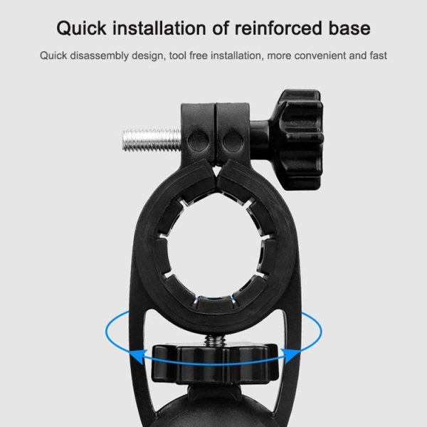 Electric Bicycle Mobile Phone Holder Can Be Rotated 360-degree Mobile Phone Holder Four-way Adjustment Bracket for Motorcycle, Style: Handlebars (Black) - Image 7