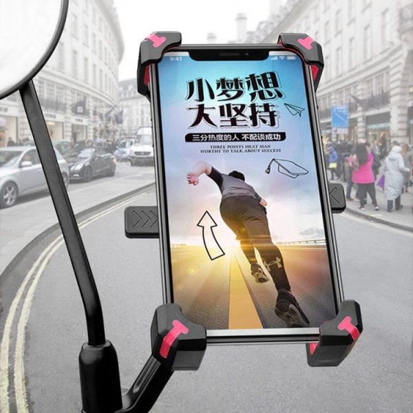 Electric Bicycle Mobile Phone Holder Can Be Rotated 360-degree Mobile Phone Holder Four-way Adjustment Bracket for Motorcycle, Style: Rearview Mirrors (Blue) - Image 11