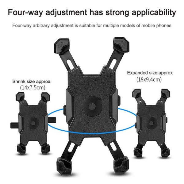 Electric Bicycle Mobile Phone Holder Can Be Rotated 360-degree Mobile Phone Holder Four-way Adjustment Bracket for Motorcycle, Style: Rearview Mirrors (Blue) - Image 6