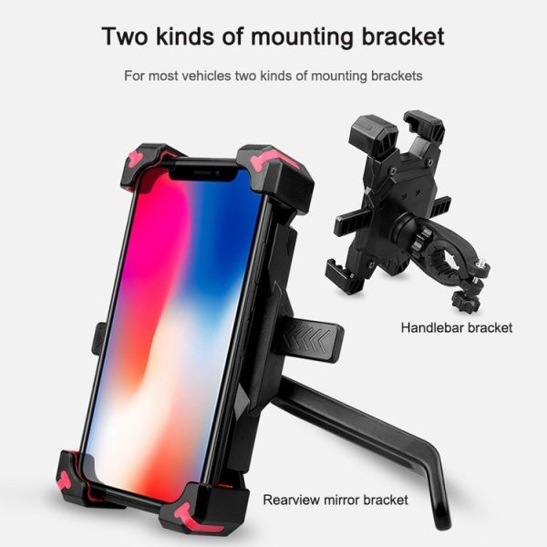 Electric Bicycle Mobile Phone Holder Can Be Rotated 360-degree Mobile Phone Holder Four-way Adjustment Bracket for Motorcycle, Style: Rearview Mirrors (Blue) - Image 8
