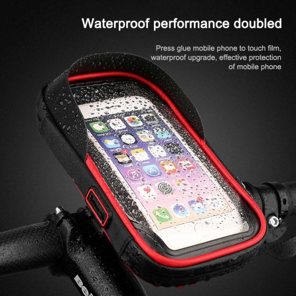 Mountain Bike Card Holder Touch Screen Mobile Phone Holder Motorcycle Electric Vehicle Waterproof Navigation Bracket Shade Mobile Phone Holder, Style: Handlebars (Blue) - Image 10