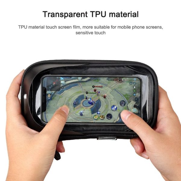 Mountain Bike Card Holder Touch Screen Mobile Phone Holder Motorcycle Electric Vehicle Waterproof Navigation Bracket Shade Mobile Phone Holder, Style: Handlebars (Blue) - Image 4