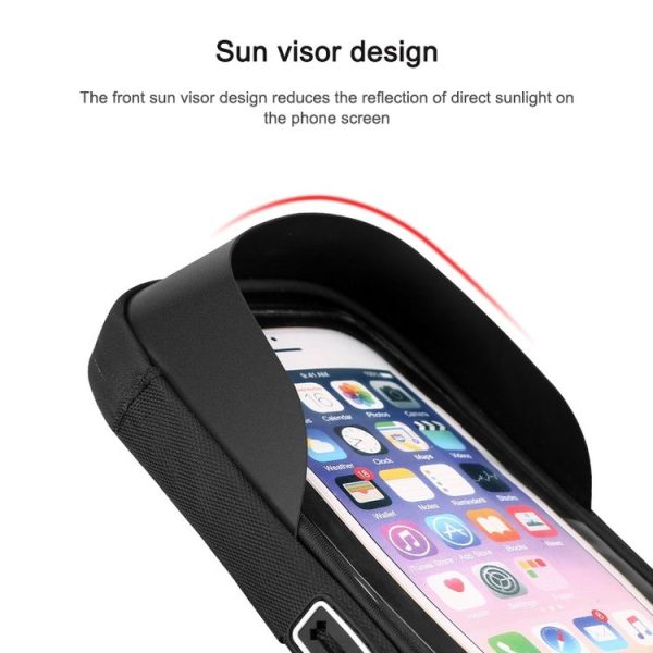 Mountain Bike Card Holder Touch Screen Mobile Phone Holder Motorcycle Electric Vehicle Waterproof Navigation Bracket Shade Mobile Phone Holder, Style: Handlebars (Blue) - Image 5