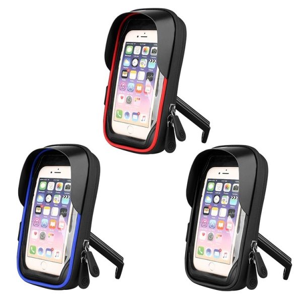 Mountain Bike Card Holder Touch Screen Mobile Phone Holder Motorcycle Electric Vehicle Waterproof Navigation Bracket Shade Mobile Phone Holder, Style: Rearview Mirrors (Black) - Image 2
