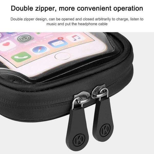 Mountain Bike Card Holder Touch Screen Mobile Phone Holder Motorcycle Electric Vehicle Waterproof Navigation Bracket Shade Mobile Phone Holder, Style: Rearview Mirrors (Black) - Image 7