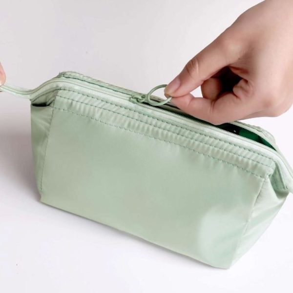 Waterproof Cosmetic Bag Travel Portable Toilet Bag Multifunctional Storage Bag (Wine Red) - Image 5