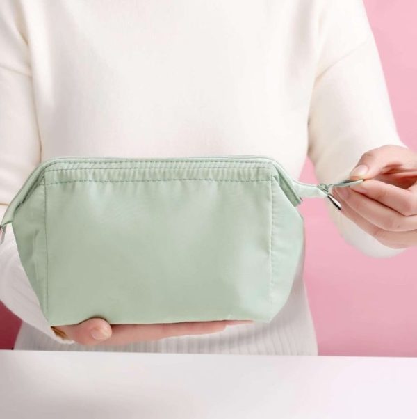 Waterproof Cosmetic Bag Travel Portable Toilet Bag Multifunctional Storage Bag (Wine Red) - Image 6