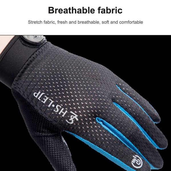 HSLEJP Outdoor Sports Breathable Touch Screen Antiskid Cycling Full Finger Gloves, Size: M (Pink) - Image 8