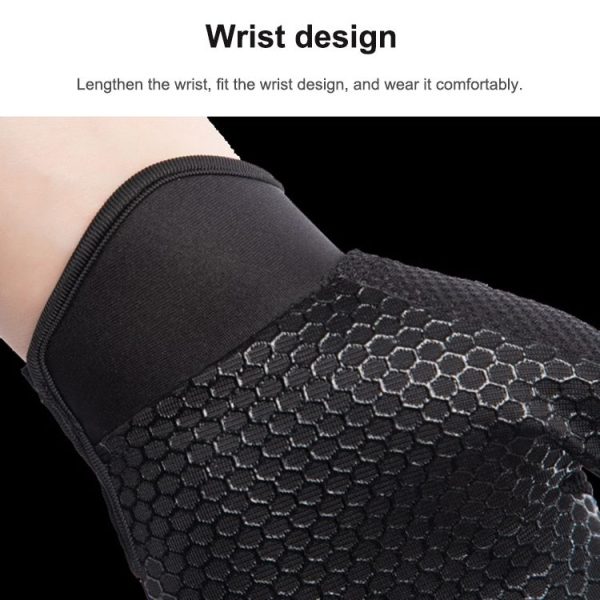 HSLEJP Outdoor Sports Breathable Touch Screen Antiskid Cycling Full Finger Gloves, Size: L (Black+Orange) - Image 4