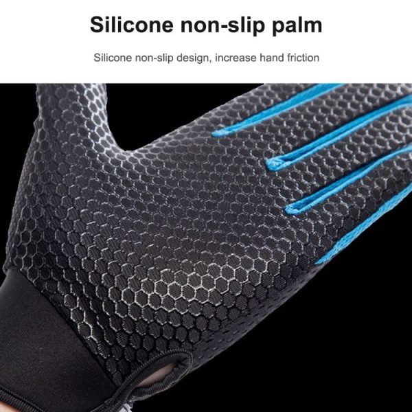 HSLEJP Outdoor Sports Breathable Touch Screen Antiskid Cycling Full Finger Gloves, Size: L (Black+Orange) - Image 6