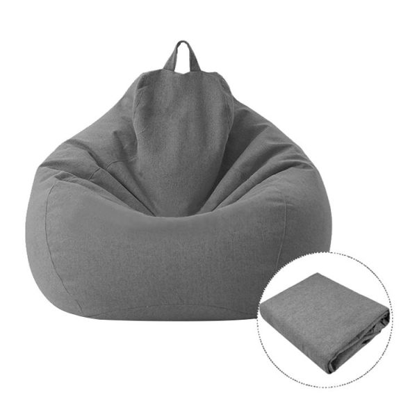 Lazy Sofa Bean Bag Chair Fabric Cover, Size: 70x80cm (Dark Gray)