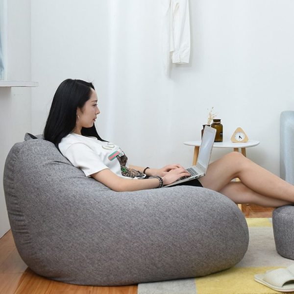 Lazy Sofa Bean Bag Chair Fabric Cover, Size: 70x80cm (Dark Gray) - Image 7