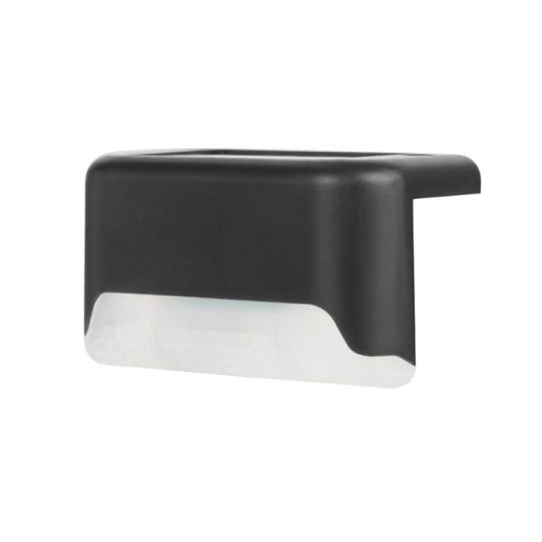 Solar Railing Light Staircase Light Outdoor Waterproof LED Step Light Garden Decoration Landscape Light, Warm White Light (Black) - Image 2