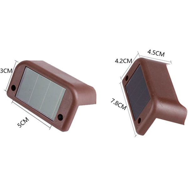 Solar Railing Light Staircase Light Outdoor Waterproof LED Step Light Garden Decoration Landscape Light, Warm White Light (Black) - Image 7