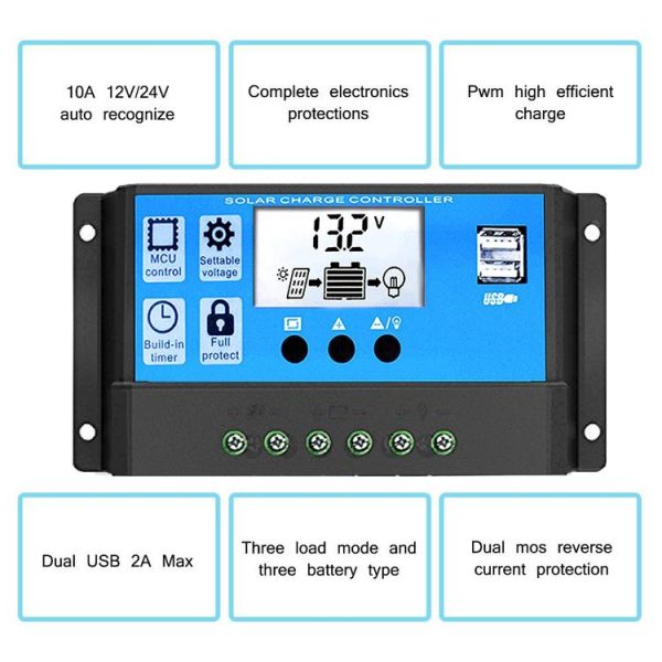 Street Lamp Smart Lighting Charging Solar Controller, Model: RBL-50A - Image 3