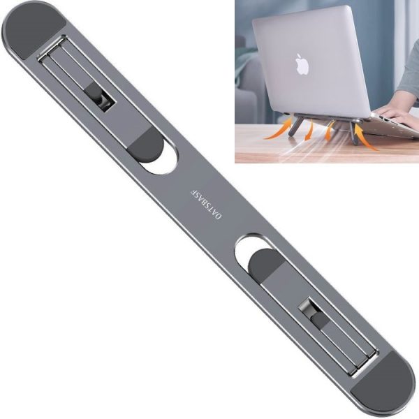 Oatsbasf Portable Storage Foldable Notebook Computer Bracket Heightening Fan Heater (Gray)