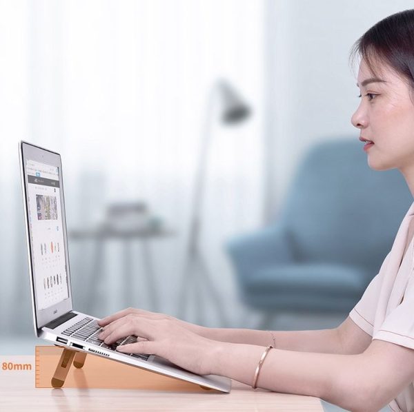 Oatsbasf Portable Storage Foldable Notebook Computer Bracket Heightening Fan Heater (Gray) - Image 11