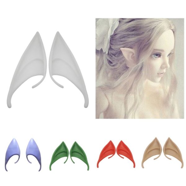 1pair Halloween Elf Latex Ears Cosplay Props, Size: 12cm (Complexion) - Image 3
