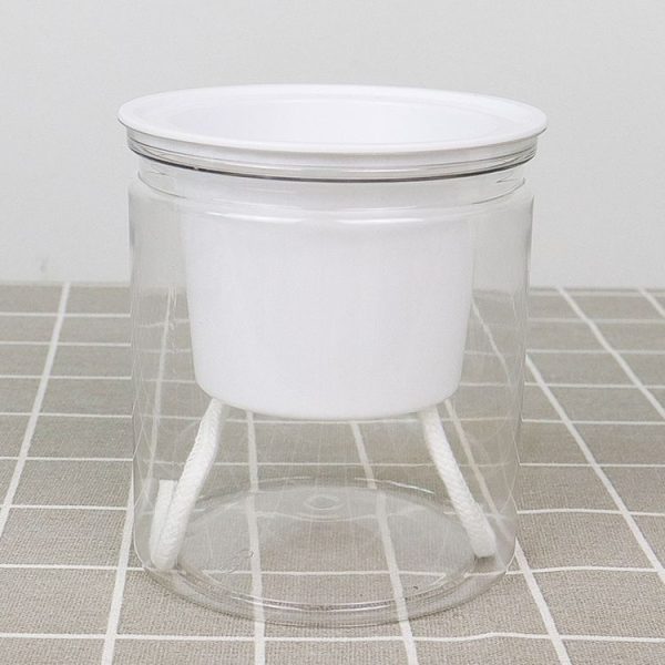 Automatic Water Absorption Hydroponic Pot Succulent Plant Flower Pot, Style: Transparent Without Words - Image 2