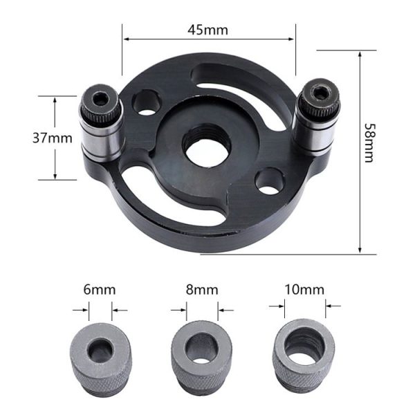 Woodworking Straight Hole Puncher Self-Centering Dowel Splicing Drilling Locator Woodworking Drilling Tool, Style: Black - Image 2