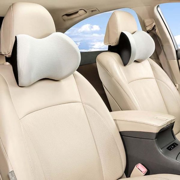 Car Headrest Four Seasons Universal Ice Silk Pillow Neck Protection Memory Pillow (Gray) - Image 6