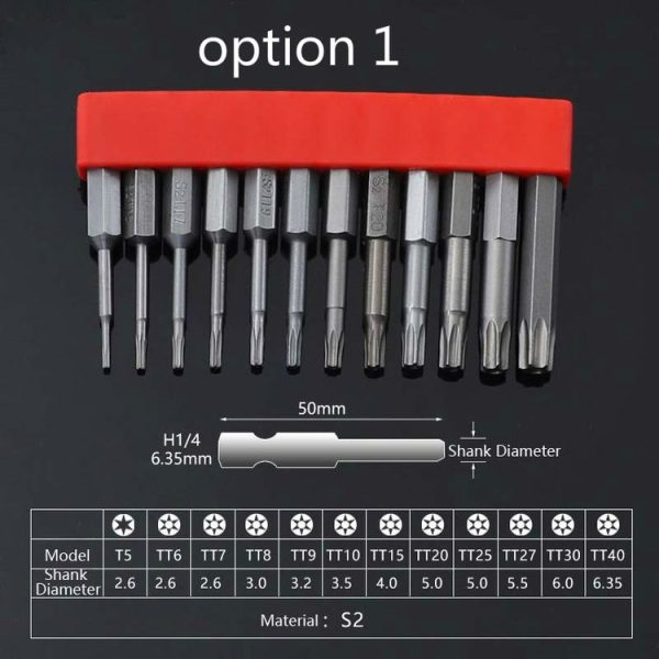 12 PCS / Set Screwdriver Bit With Magnetic S2 Alloy Steel Electric Screwdriver, Specification: 1 - Image 2