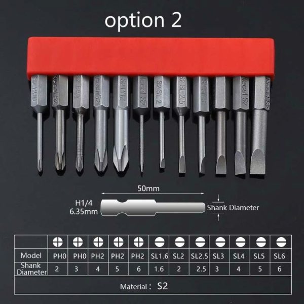 12 PCS / Set Screwdriver Bit With Magnetic S2 Alloy Steel Electric Screwdriver, Specification: 2 - Image 2