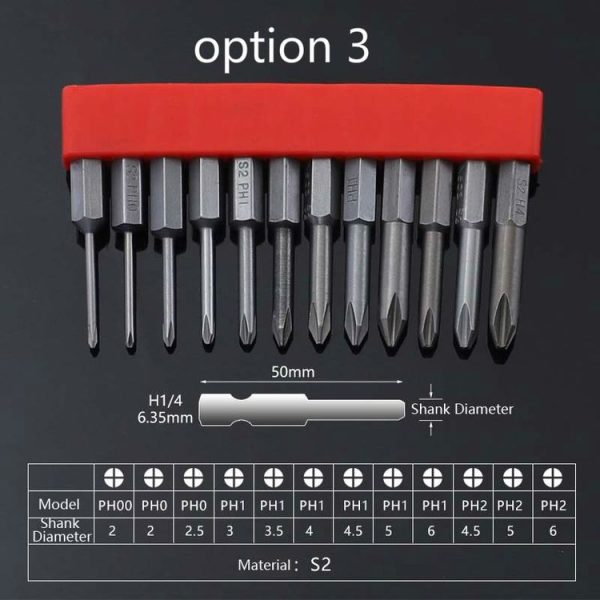 12 PCS / Set Screwdriver Bit With Magnetic S2 Alloy Steel Electric Screwdriver, Specification: 3 - Image 2