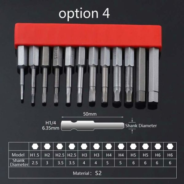 12 PCS / Set Screwdriver Bit With Magnetic S2 Alloy Steel Electric Screwdriver, Specification: 4 - Image 2