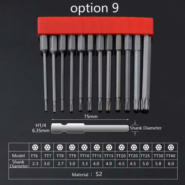 12 PCS / Set Screwdriver Bit With Magnetic S2 Alloy Steel Electric Screwdriver, Specification: 9 - Image 2