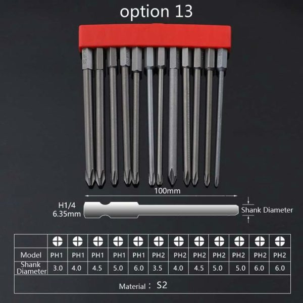 12 PCS / Set Screwdriver Bit With Magnetic S2 Alloy Steel Electric Screwdriver, Specification: 13 - Image 2