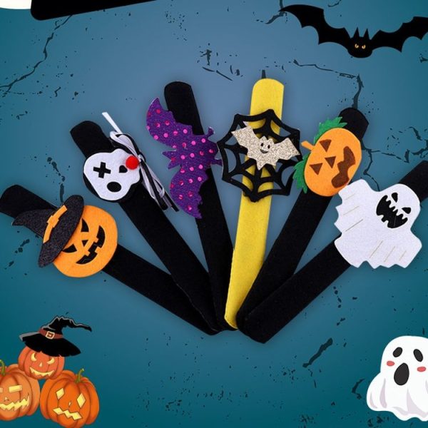 Halloween Pop Ring Bracelet Ghost Festival Gift Party Decorations (Spider Web Bat) - Image 2