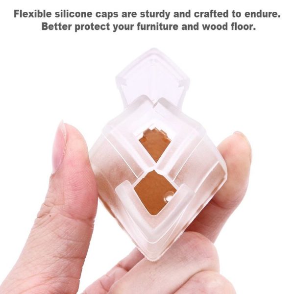 4pcs Square Chair Leg Caps PVC Feet Protector Pads Furniture Table Covers, Size: 56-62mm - Image 3
