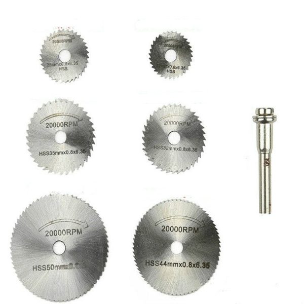 7 PCS / Set Electric Grinder Saw Blade High Speed Steel Saw Blade Woodworking Saw Blade High Speed Steel Cutting Piece, Model: 11026
