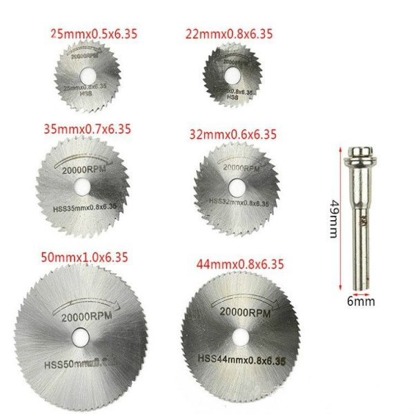 7 PCS / Set Electric Grinder Saw Blade High Speed Steel Saw Blade Woodworking Saw Blade High Speed Steel Cutting Piece, Model: 11026 - Image 3