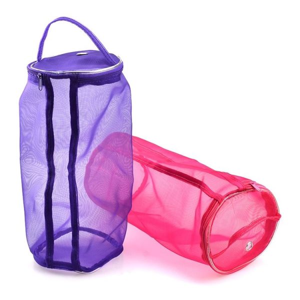 Mesh Bag DIY Hand Weaving Tools Yarn Storage Knitting Bag Organizer Hollow Yarn Bag (Small Pink) - Image 3