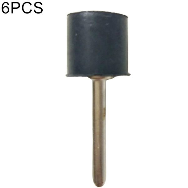6 PCS Rubber Wheel Connecting Rod Sandpaper Ring Fixing Rod, Without Sandpaper Ring, Rubber Rod Diameter: 12.7MM, Shank Diameter: 3.15MM