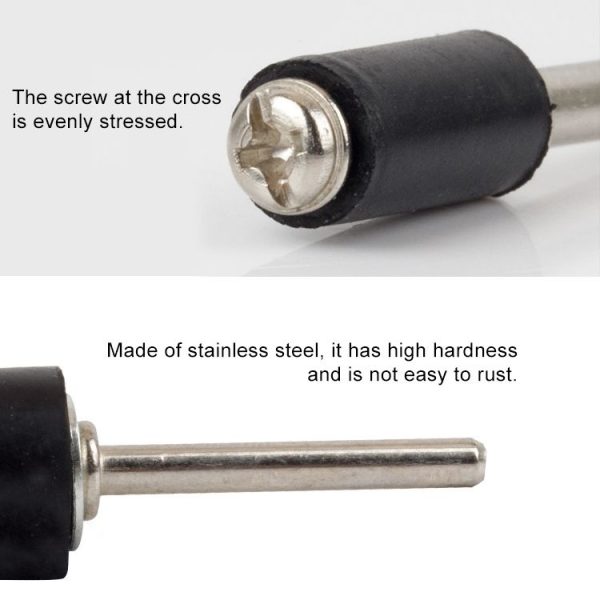 6 PCS Rubber Wheel Connecting Rod Sandpaper Ring Fixing Rod, Without Sandpaper Ring, Rubber Rod Diameter: 12.7MM, Shank Diameter: 3.15MM - Image 4