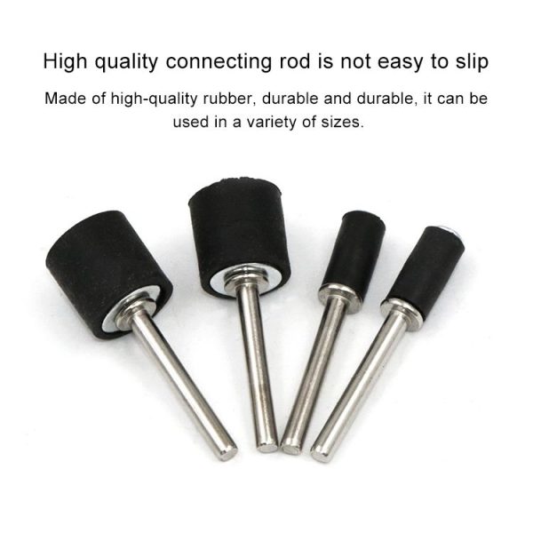 6 PCS Rubber Wheel Connecting Rod Sandpaper Ring Fixing Rod, Without Sandpaper Ring, Rubber Rod Diameter: 12.7MM, Shank Diameter: 3.15MM - Image 5