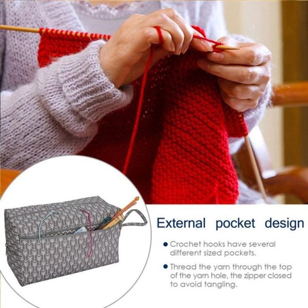 Portable Crochet Tools Wool Collection Bag Yarn Storage Handbag, Size: Small And Large - Image 7