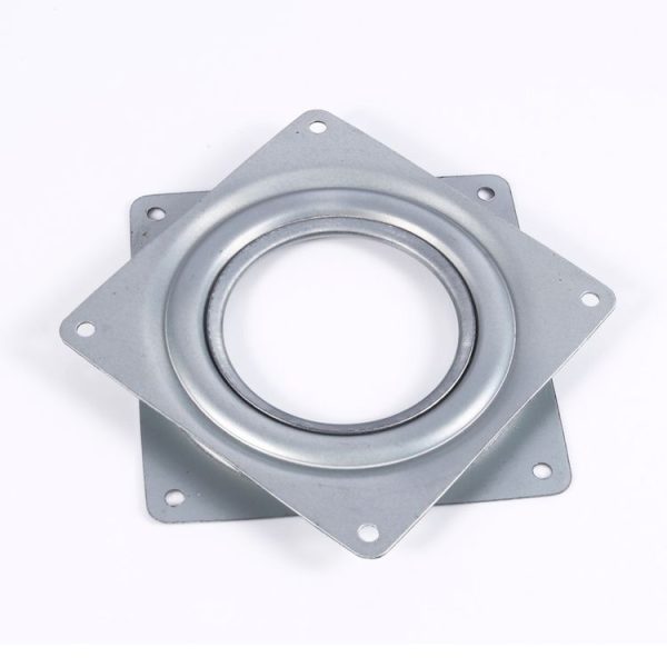 2 PCS Galvanized Turntable 4 inch Hollow Square Hardware Turntable for Cake Shop / Furniture - Image 2