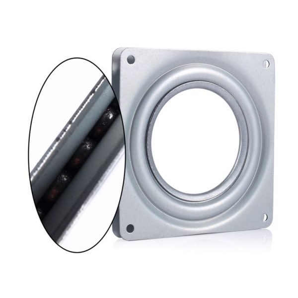 2 PCS Galvanized Turntable 4 inch Hollow Square Hardware Turntable for Cake Shop / Furniture - Image 5