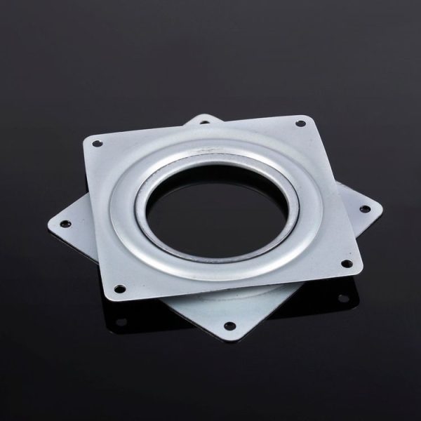 2 PCS Galvanized Turntable 4 inch Hollow Square Hardware Turntable for Cake Shop / Furniture - Image 6