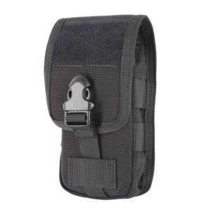 Multifunctional Molle System Waist Bag Outdoor Running Pockets for Mobile Phone under 5.5 inch (Black)