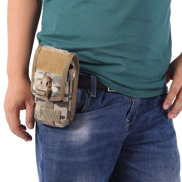 Multifunctional Molle System Waist Bag Outdoor Running Pockets for Mobile Phone under 5.5 inch (Black) - Image 5