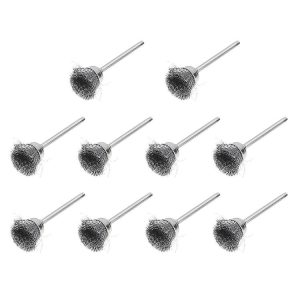 10 PCS Wire Brush Metal Descaling Polishing Brush To Remove Oxide Layer Flat Polishing Brush, Style: Bowl Shape3x15MM