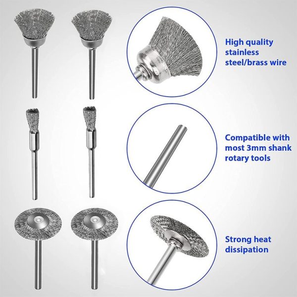 10 PCS Wire Brush Metal Descaling Polishing Brush To Remove Oxide Layer Flat Polishing Brush, Style: Bowl Shape3x15MM - Image 4