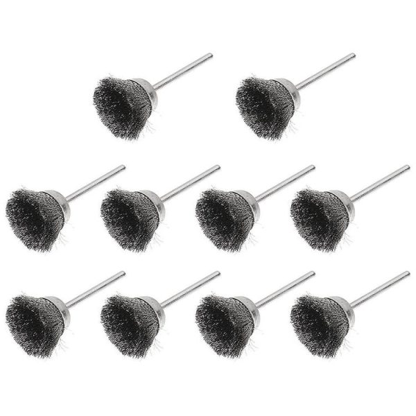 10 PCS Wire Brush Metal Descaling Polishing Brush To Remove Oxide Layer Flat Polishing Brush, Style: Bowl Shape3x25MM