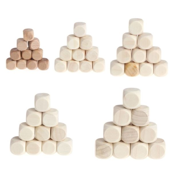 10 PCS 6 Sided Blank Wood Dice Party Family DIY Games Printing Engraving Kid Toys, Size: 1.6cm - Image 2