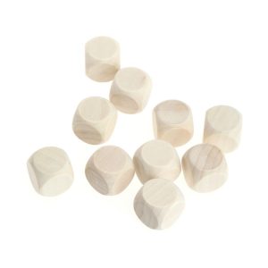 10 PCS 6 Sided Blank Wood Dice Party Family DIY Games Printing Engraving Kid Toys, Size: 1.8cm